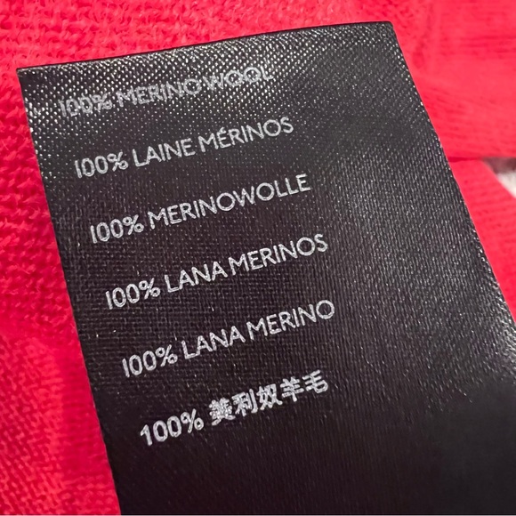 Anthropologie Merino Wool Long-Sleeve Sweater Red Orange Size M - Picture 13 of 13